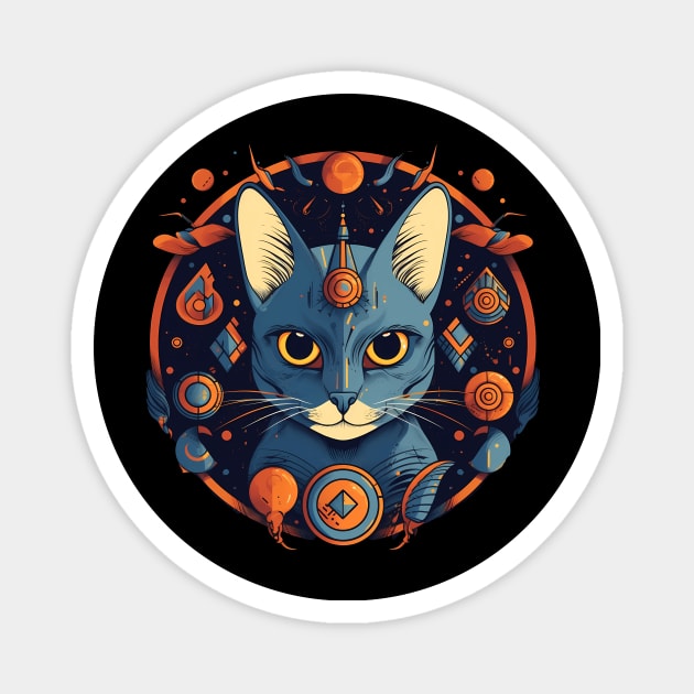 Egyptian Cat Halloween, Cat Lover Magnet by dukito